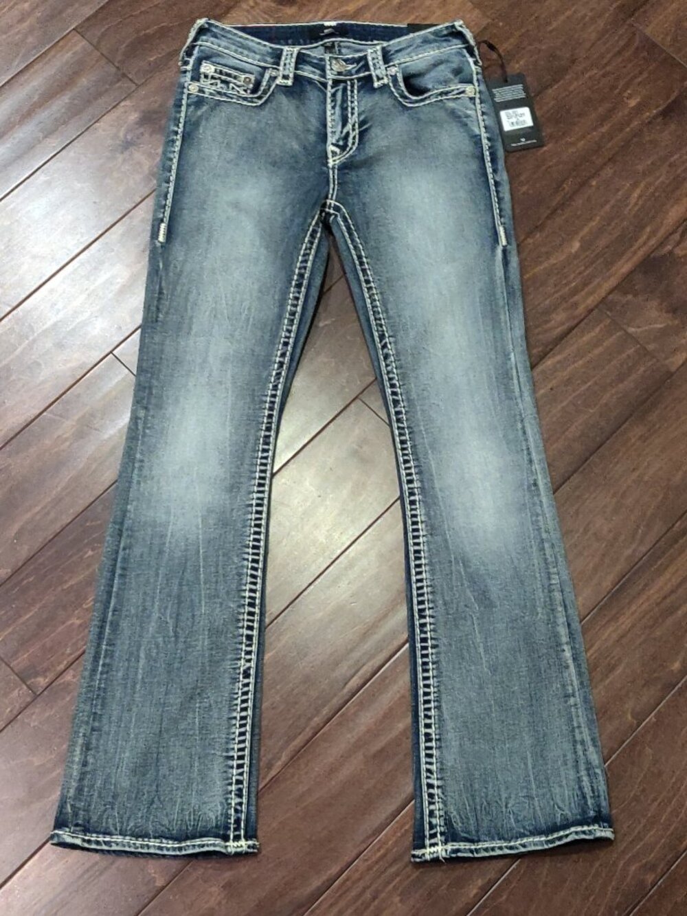 True Religion Becca Mid Rise Boot Cut Super T Saddle Stitch 28 New With Tags